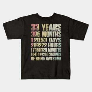 Vintage 1986 34th Birthday 34 Yrs Old Months Gift Kids T-Shirt